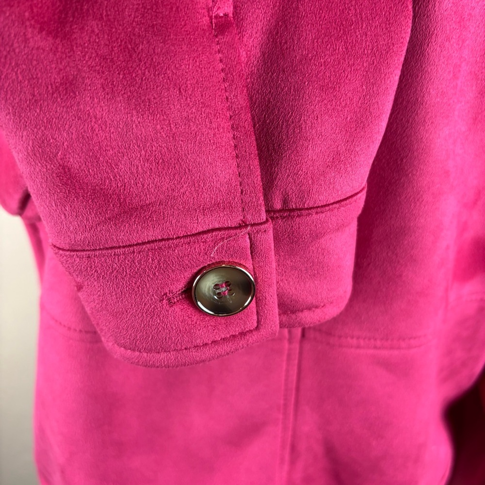 Chicos Pink Faux Suede Jacket Women’s size 1 Medium - Picture 8 of 12